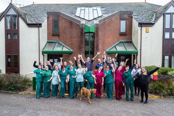 Team photo of the staff at Coombefield Vets